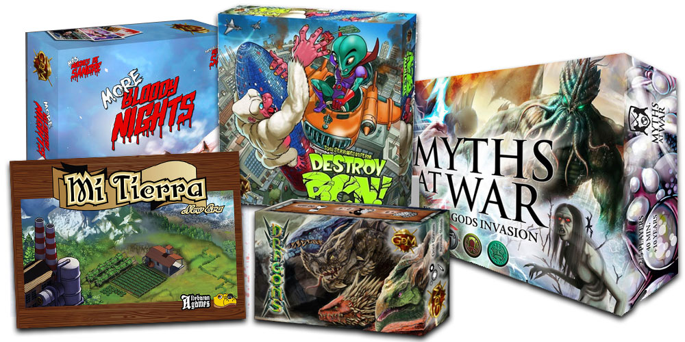 GDM Games - Der Verlag der bunten Spiele “Destroy BCN!”, “More Bloody Nights”, “Elder Gods Invasion: Myths at war 2”, “Dragons” und “ Mi Tierra: Nueva Era”