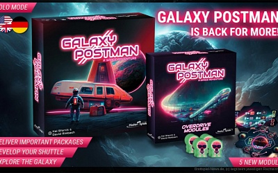 Galaxy Postman Reprint und neue Erweiterungen und Solo-Modus bald auf Gamefound